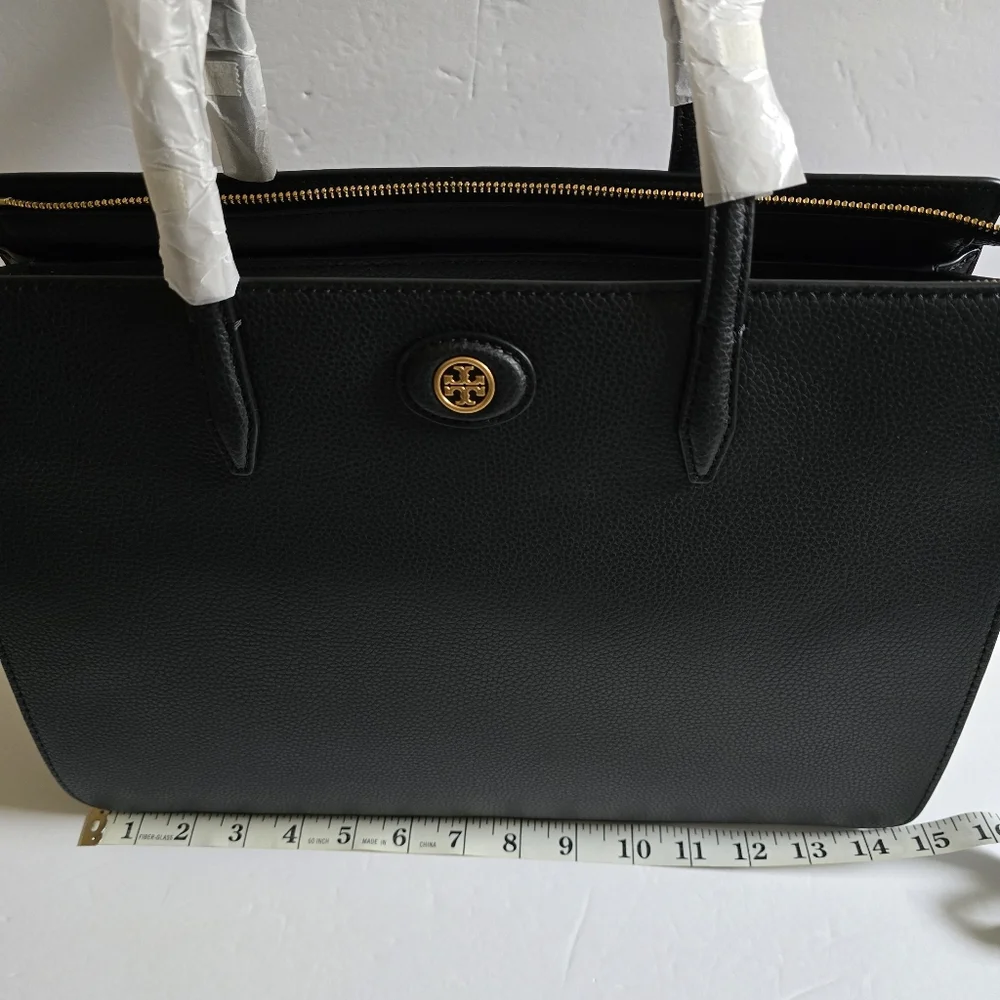 Tory Burch Leather Tote Bag Black - Picture 7 of 8